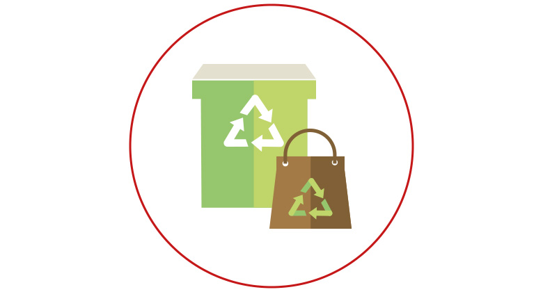 Icon für Verwendung von Recyclaten