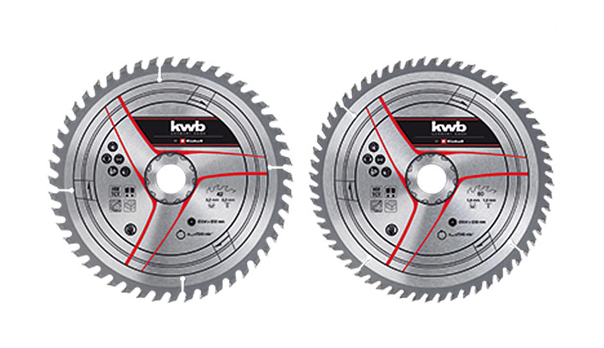 Zwei Sägeblätter passend für Kapp-Gehrungssägen.